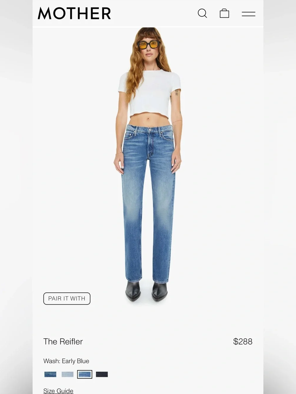 MOTHER Straight-Leg Jeans in Early Blue Wash